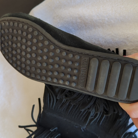 Minnetonka Black Fringe Boots - Picture 2 of 5